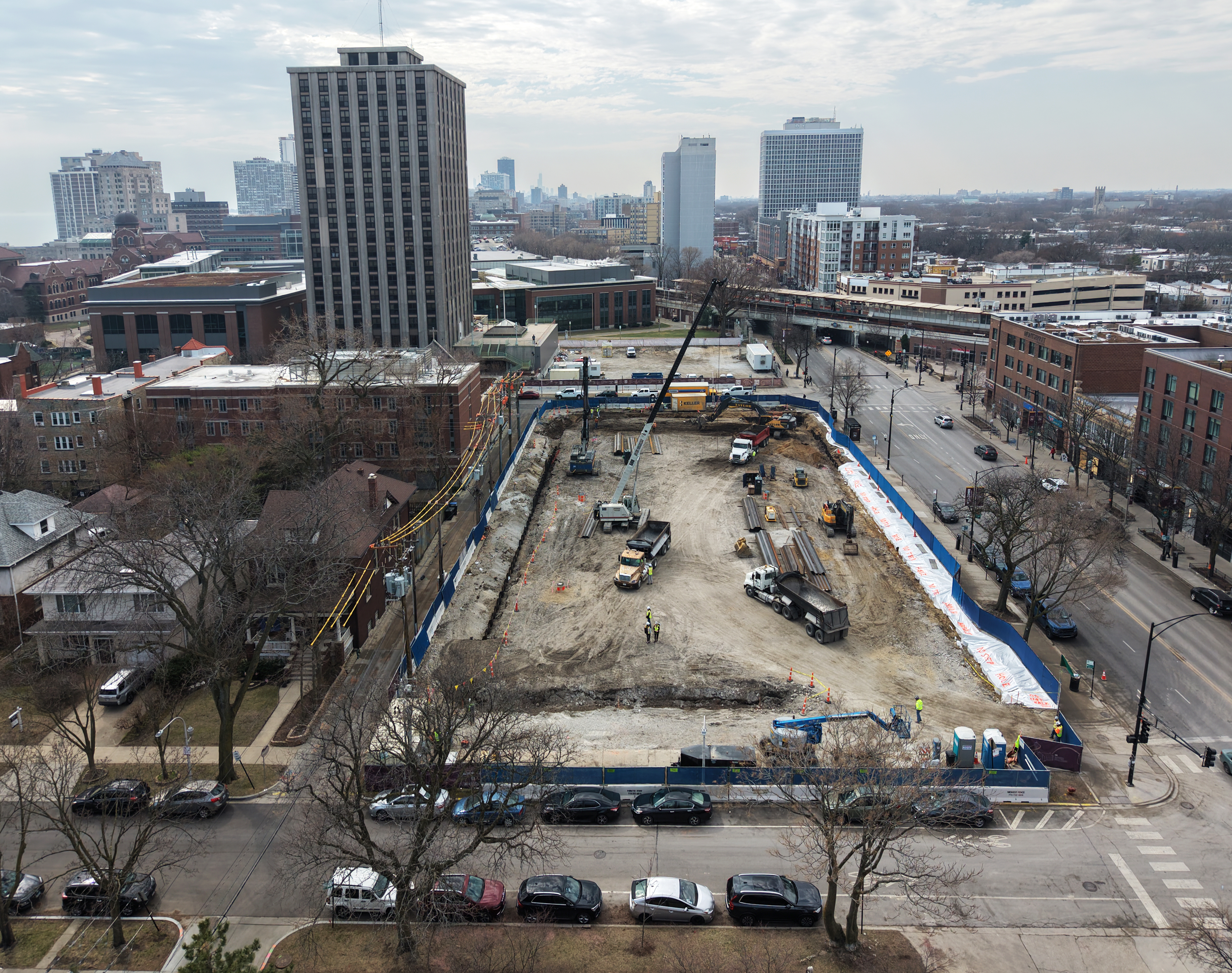 Construction vehicles on dirt site